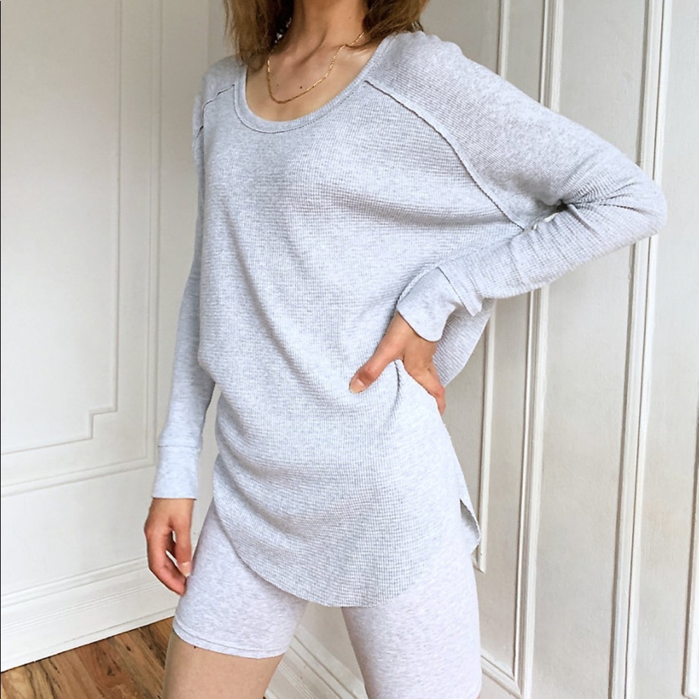 tna waffle knit top